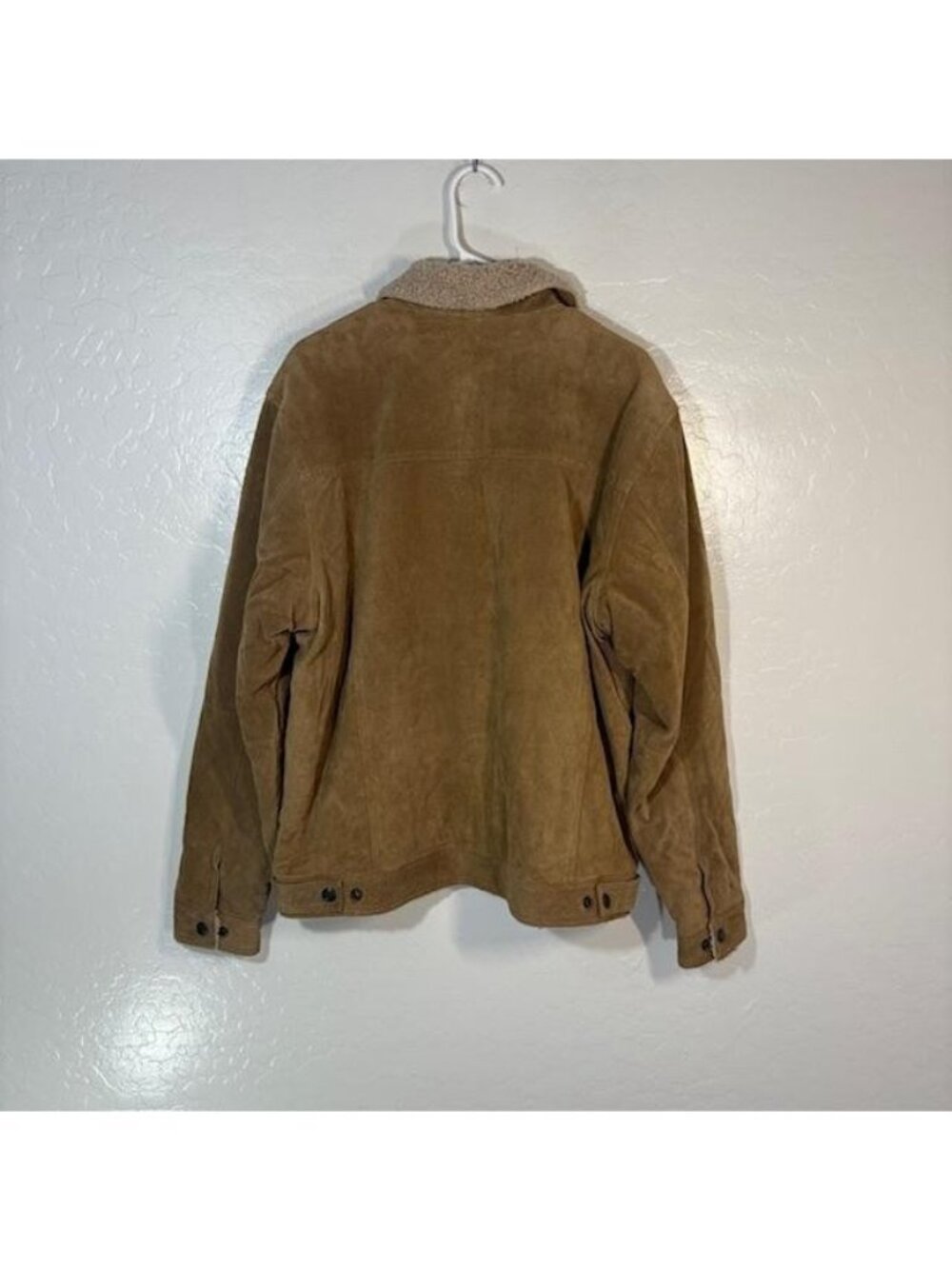Aeropostale Jacket Mens Medium Brown Leather Sherpa Lined Bomber Snap Style 235 - Picture 4 of 7